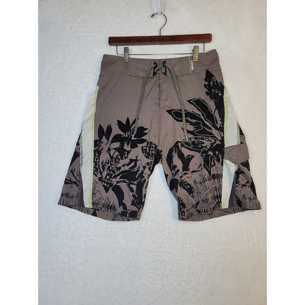 Y2K Ocean Core Mens Board Shorts Tropical Palm Resort Honolulu Size 32 Surf Swim